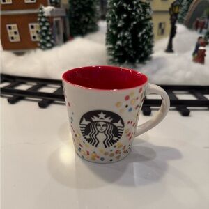 Starbucks Confetti 3oz Mini Espresso Ceramic Mug Ornament 2016 Holiday Christmas